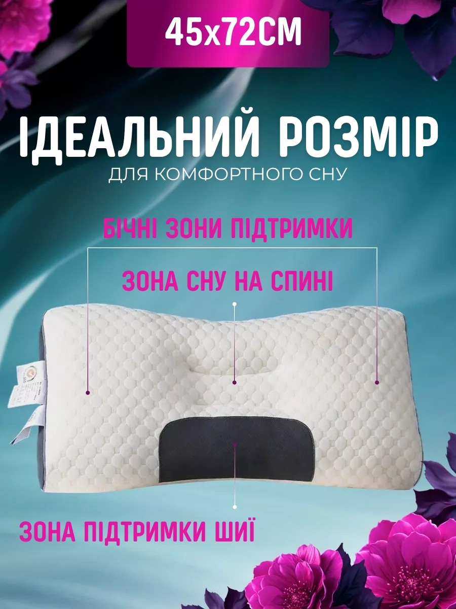 Ортопедична подушка для сну з масажним ефектом
